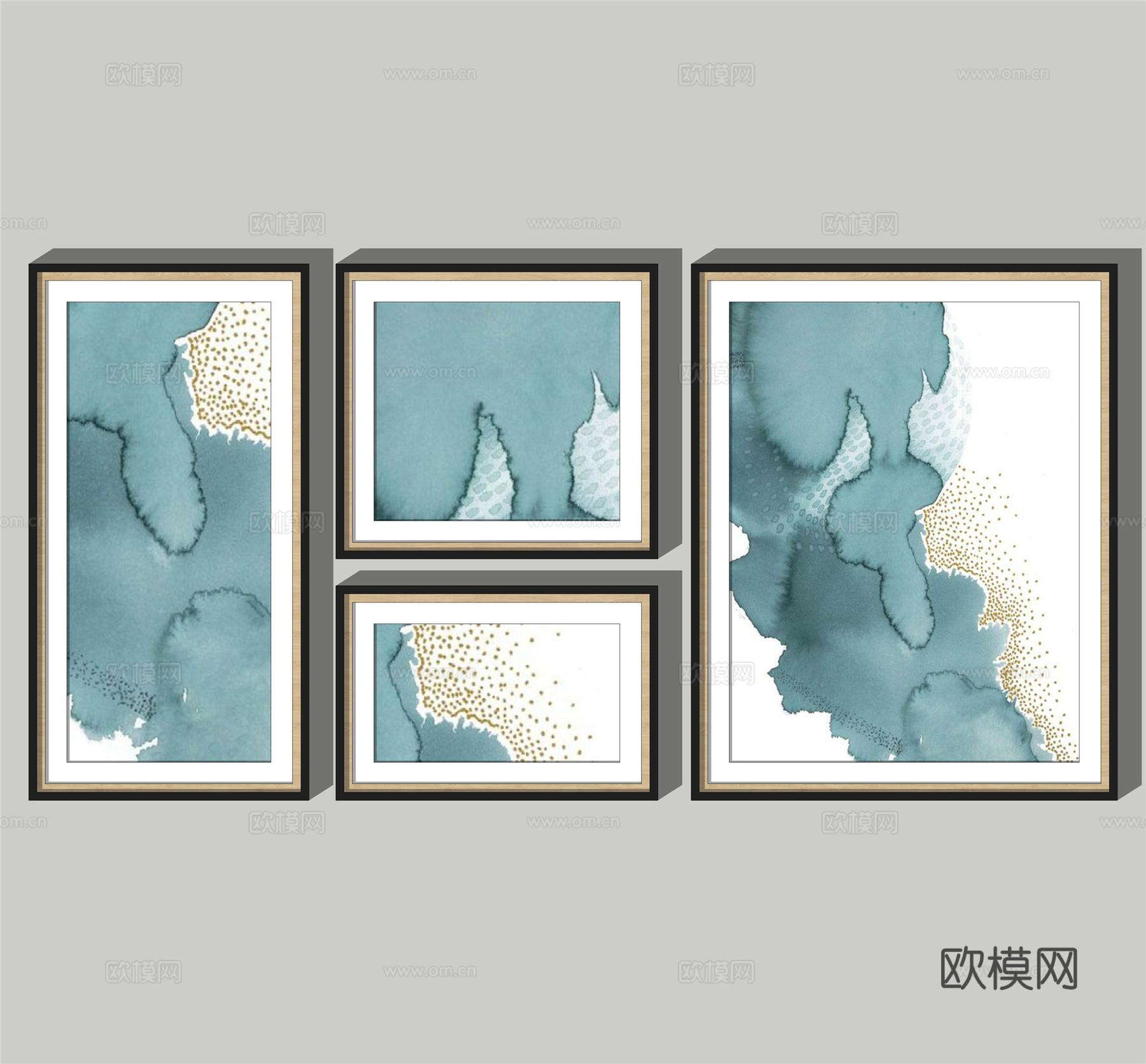 现代装饰挂画su模型下载