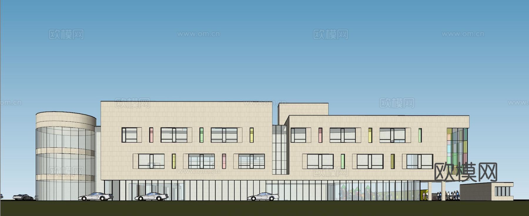现代幼儿园su模型下载下载（渲染图4）