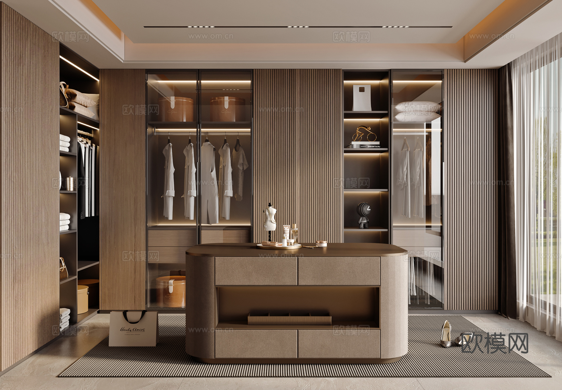 现代衣帽间3d模型下载
