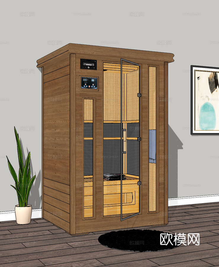 现代单人桑拿房su模型下载下载