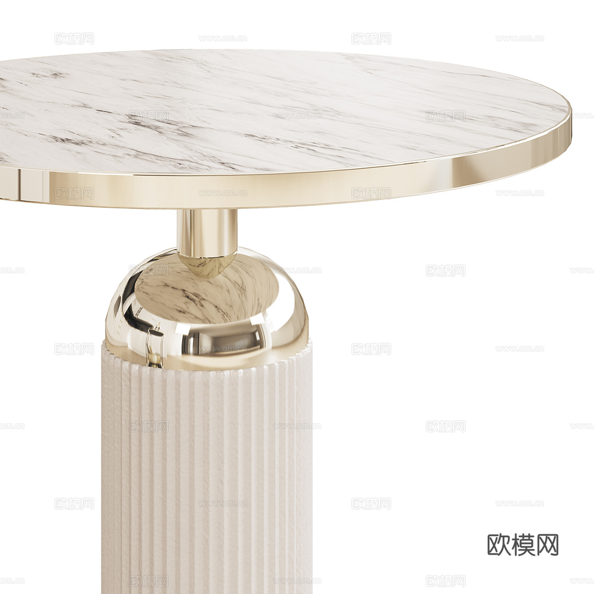 现代轻奢大理石圆边几3d模型