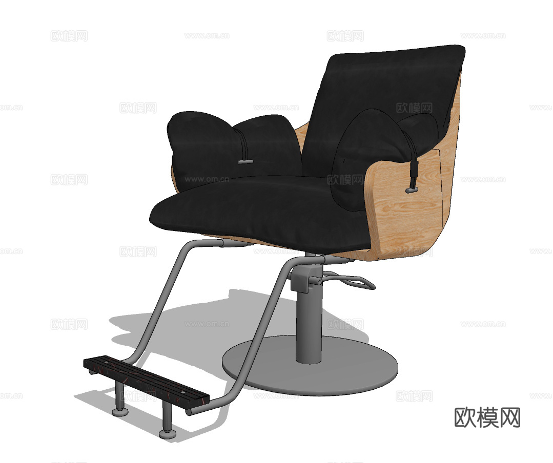 现代皮革理发椅su模型下载
