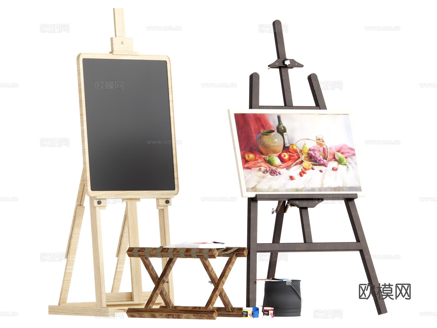 现代画架su模型