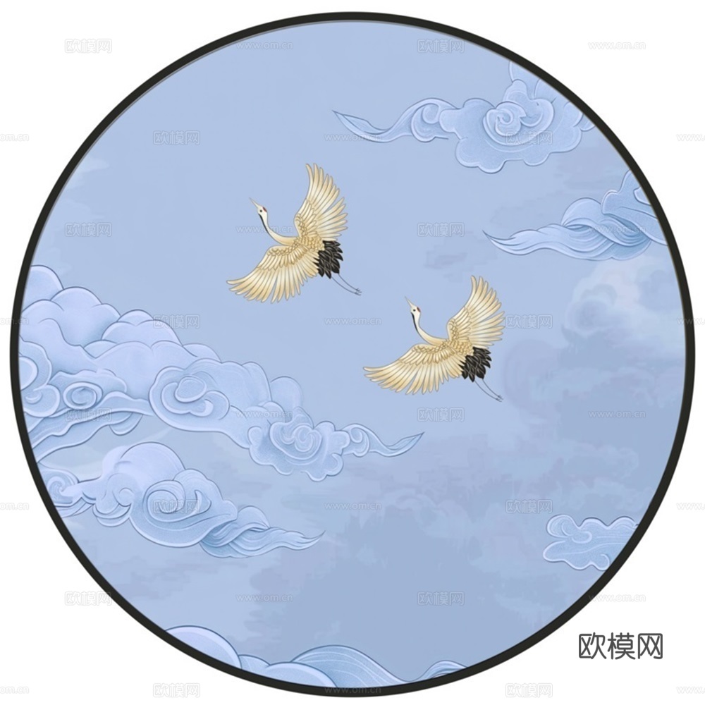 新中式圆形装饰画