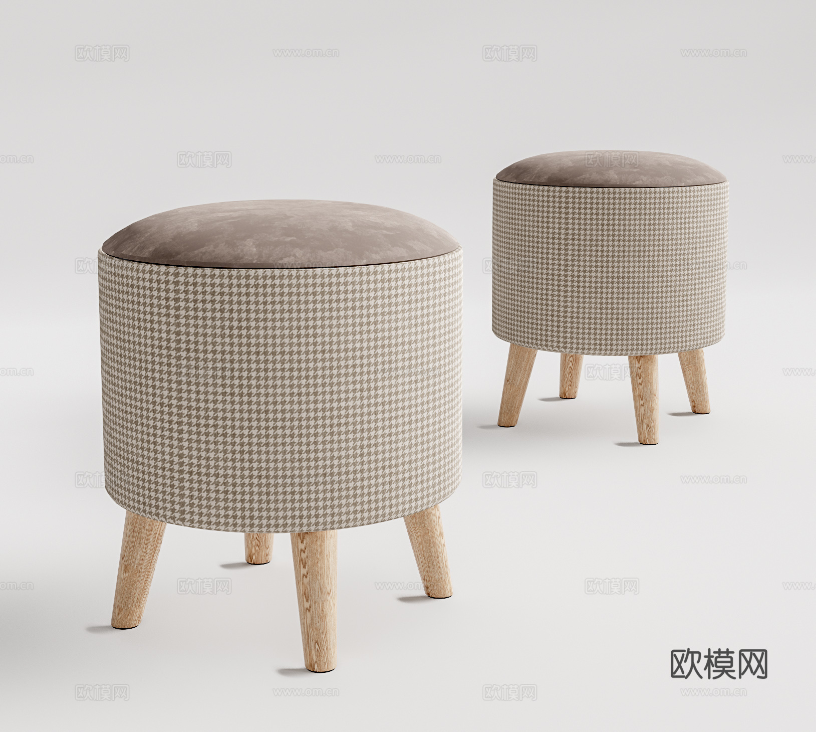 现代矮凳圆凳su模型下载
