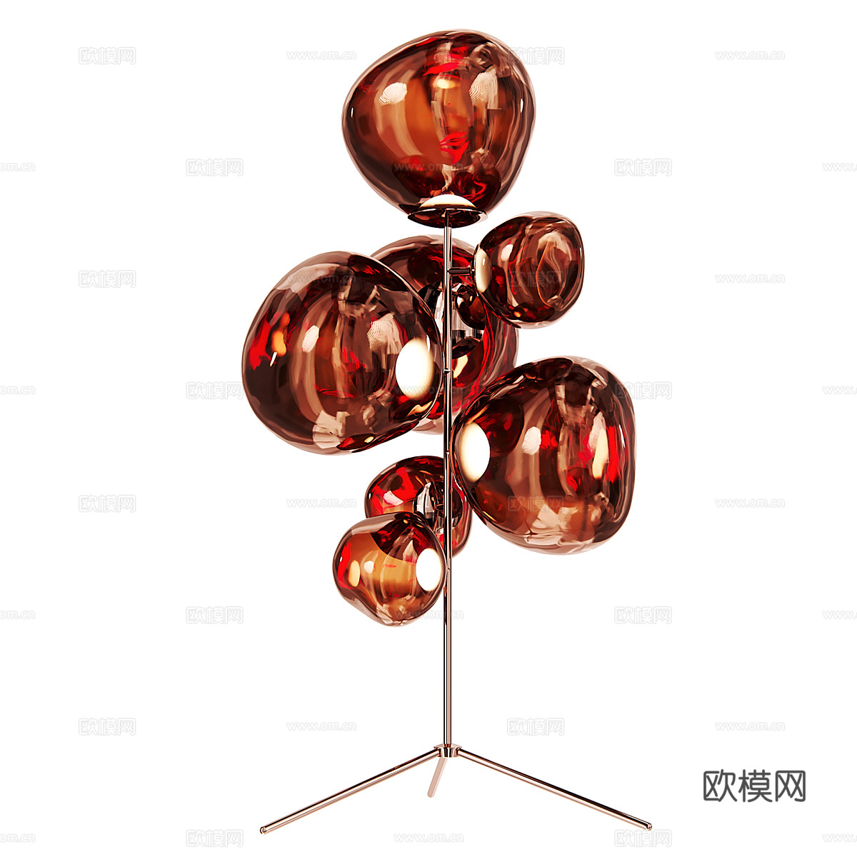 现代轻奢气泡玻璃落地灯3d模型