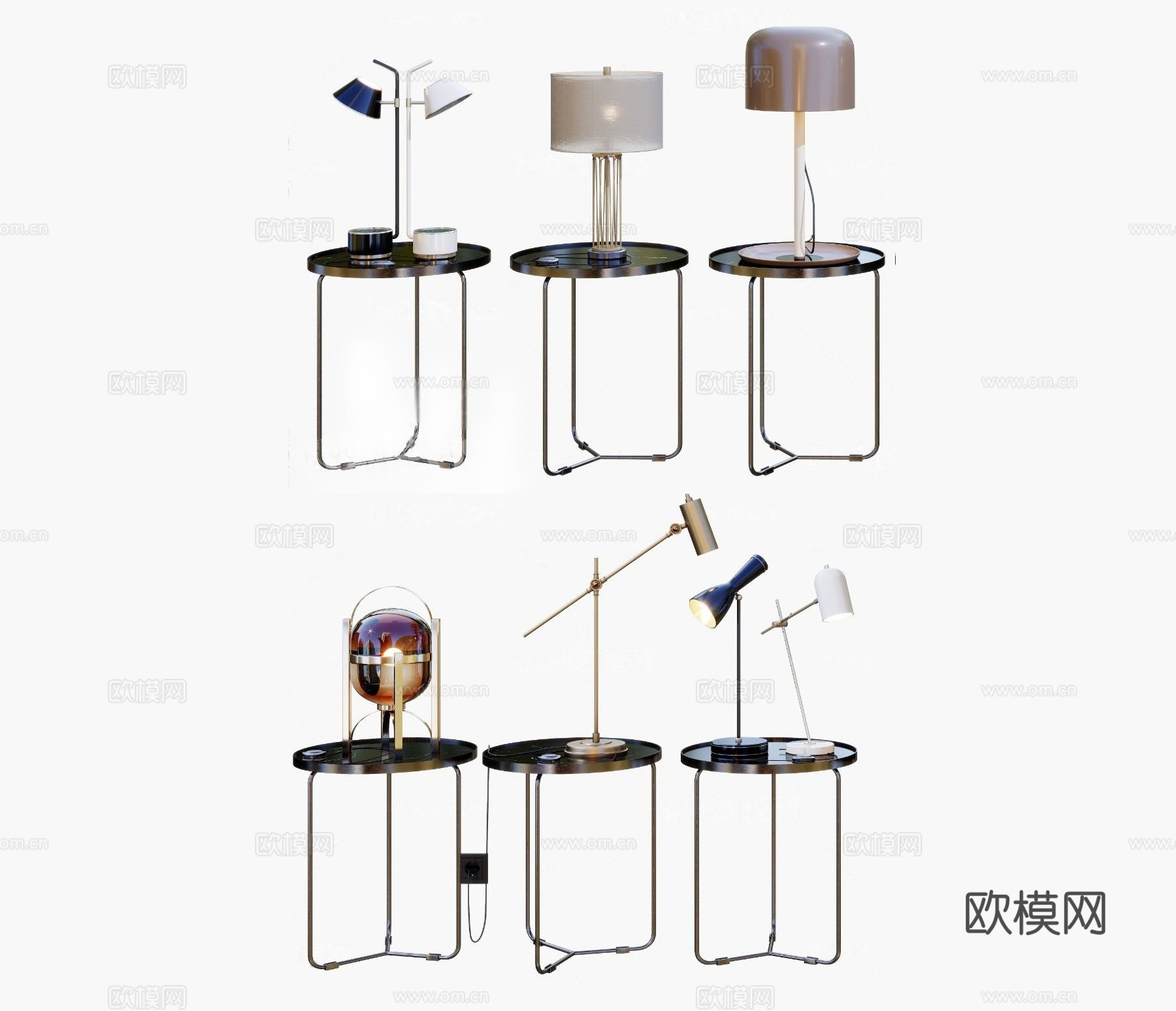现代轻奢台灯su模型下载