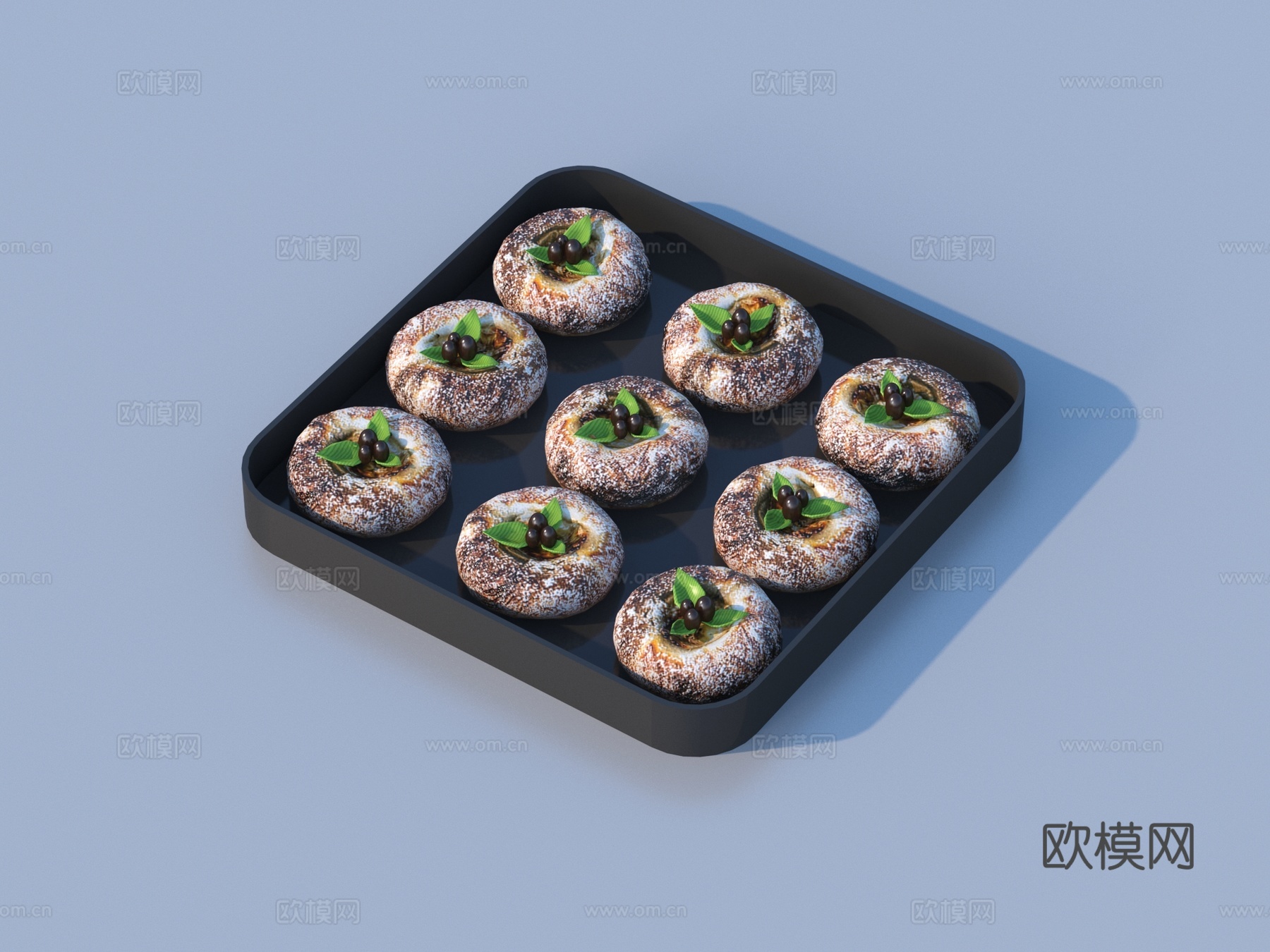 大饼 面包 饼干 食物su模型