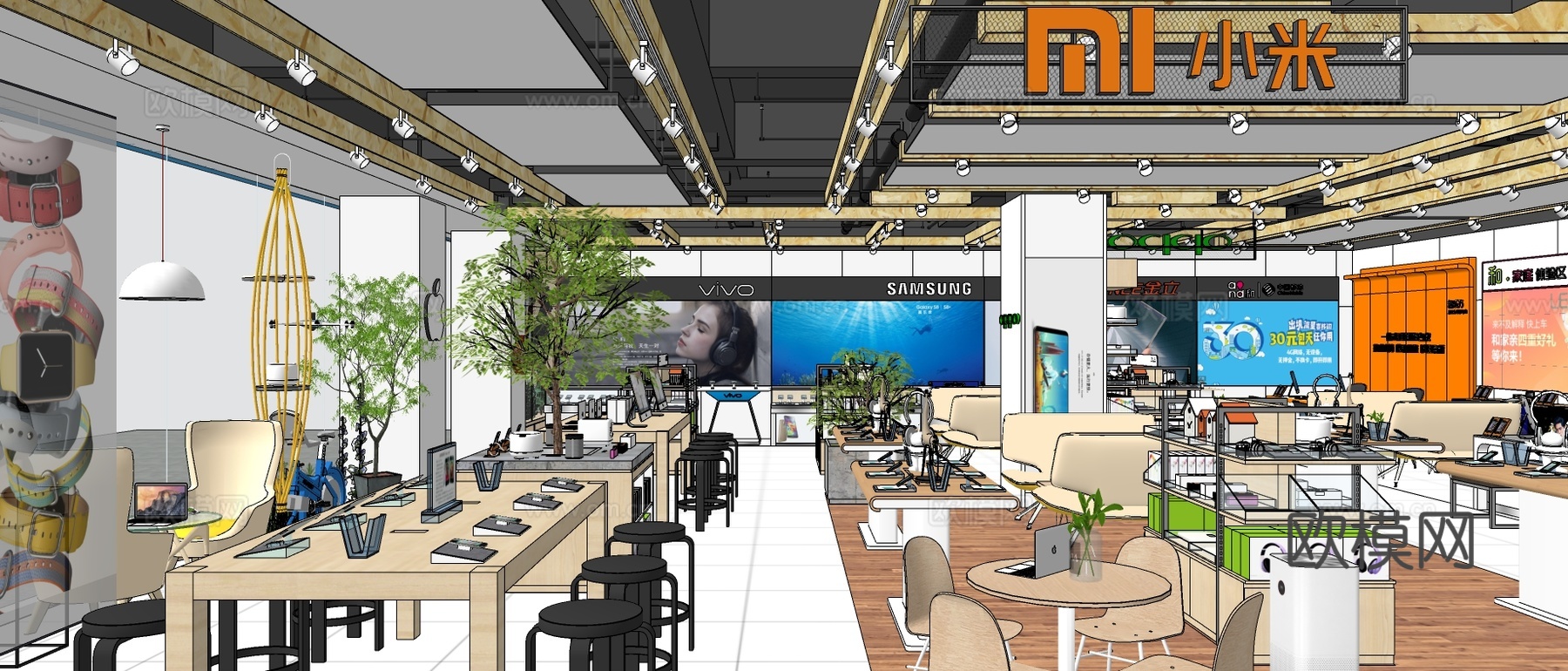 现代数码专卖店su模型下载
