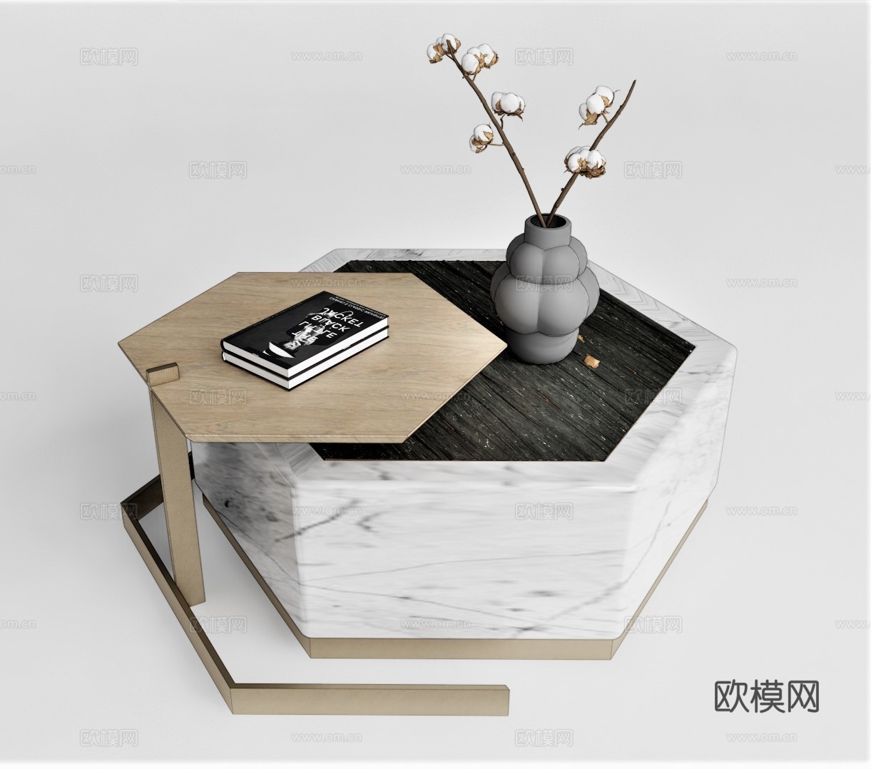 现代轻奢茶几su模型下载