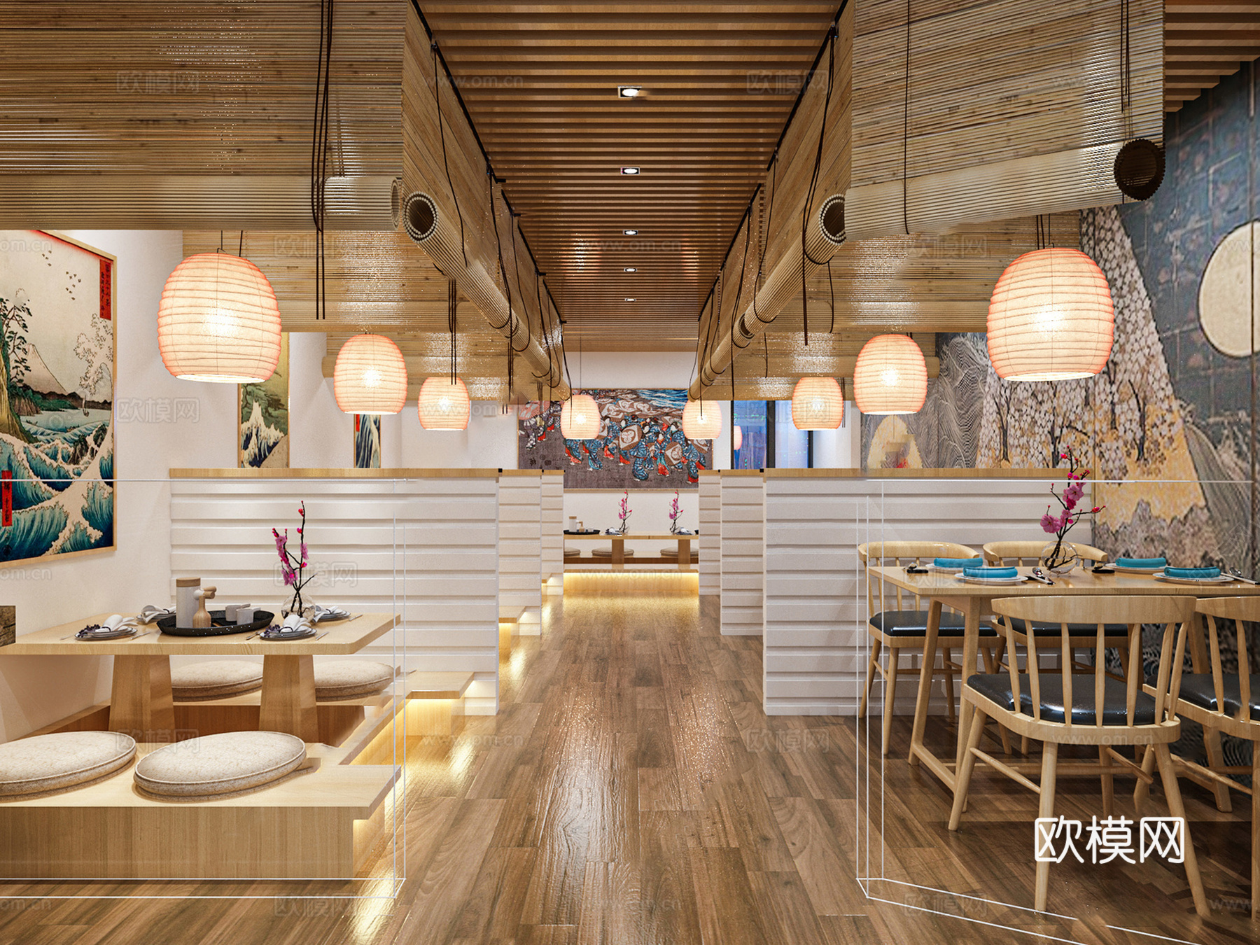 日韩料理店寿司店su模型下载