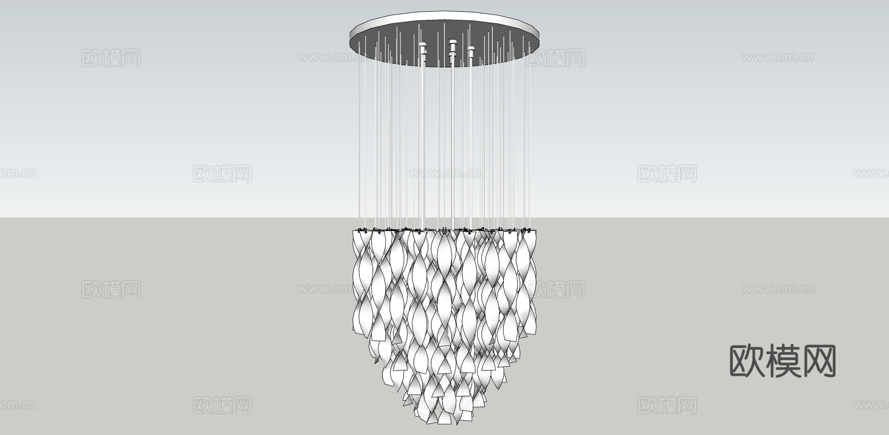 现代多层装饰灯su模型下载下载（渲染图1）