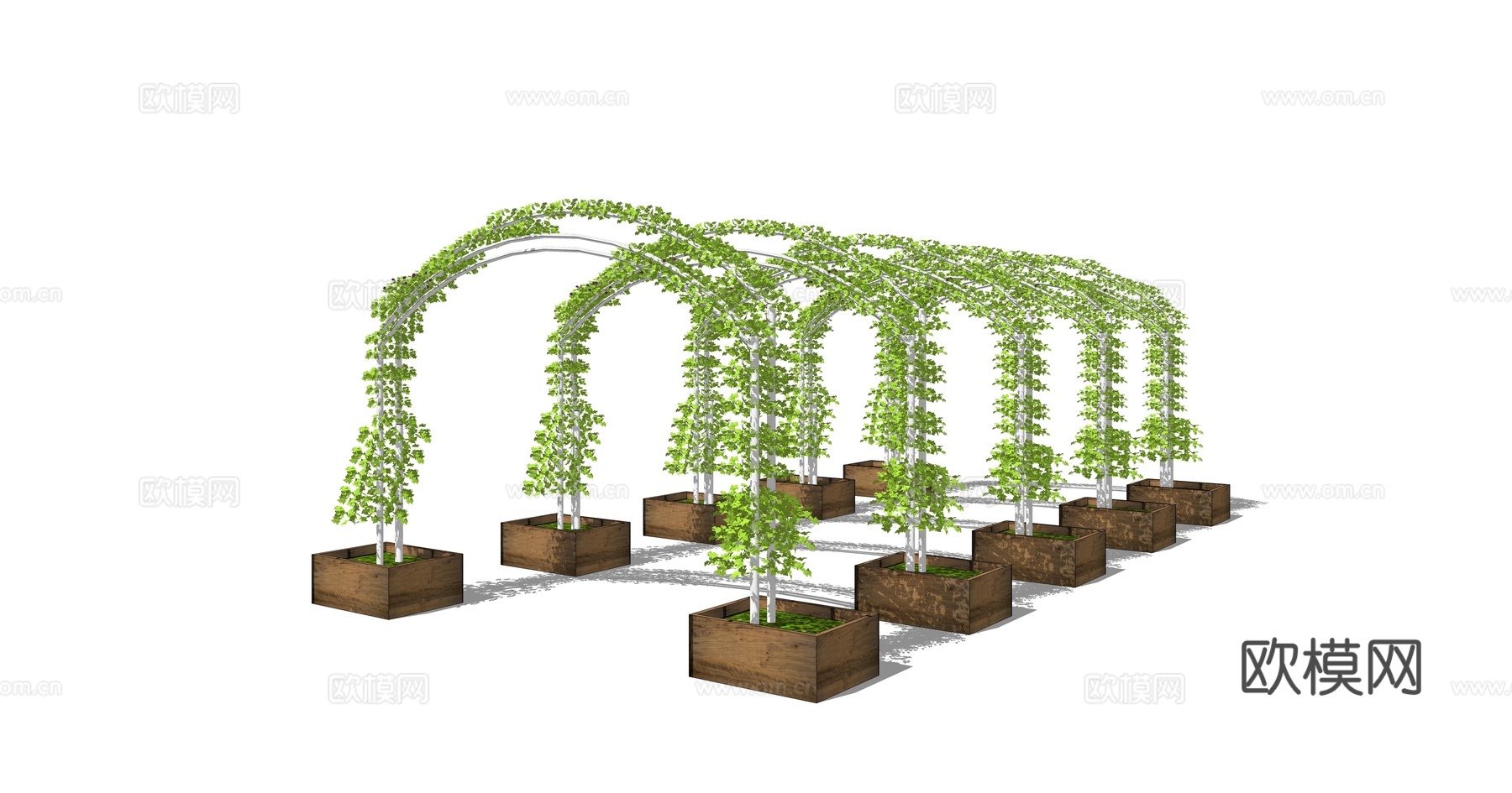 现代花架廊架su模型下载