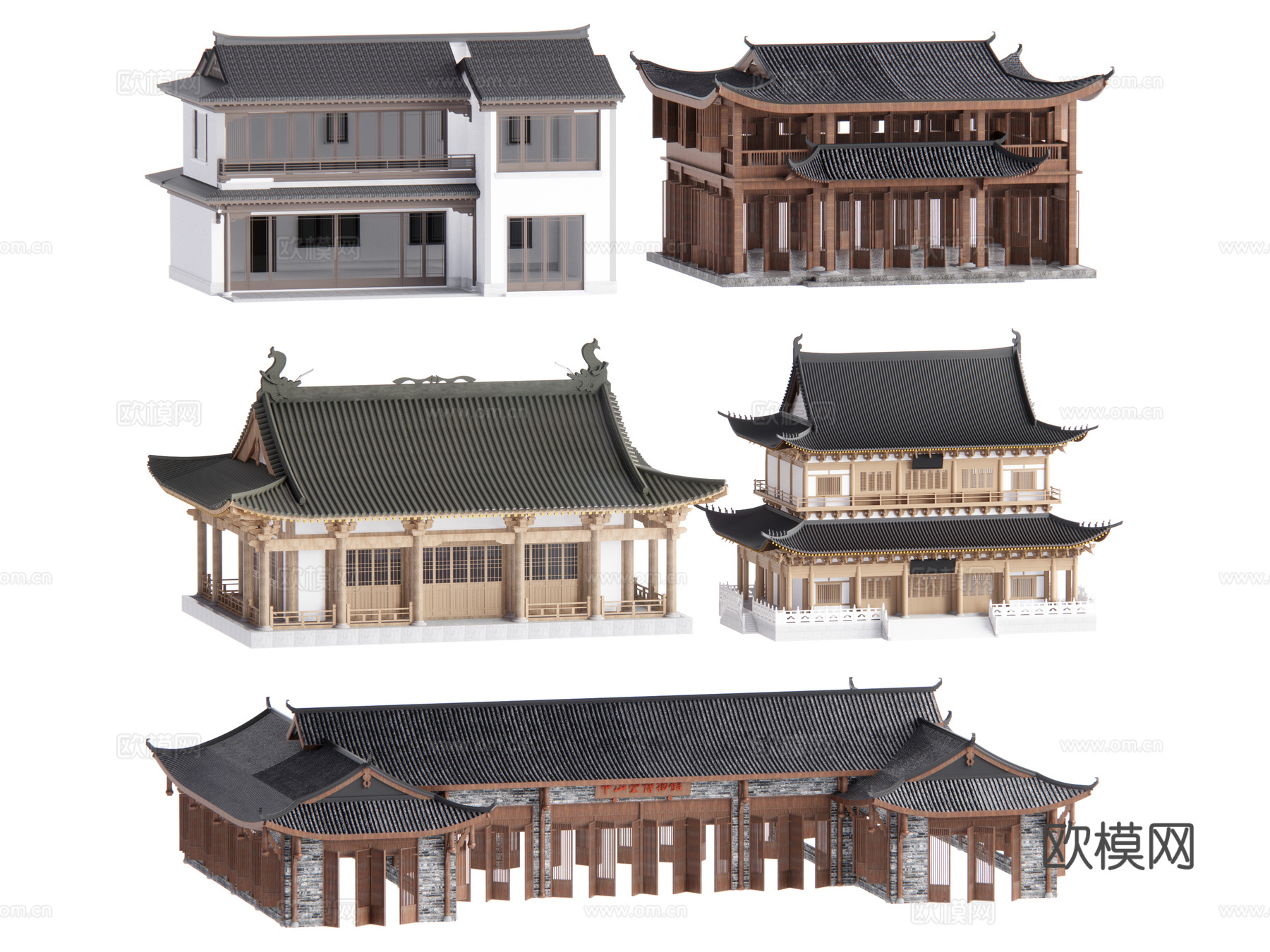 中式建筑 古建筑su模型