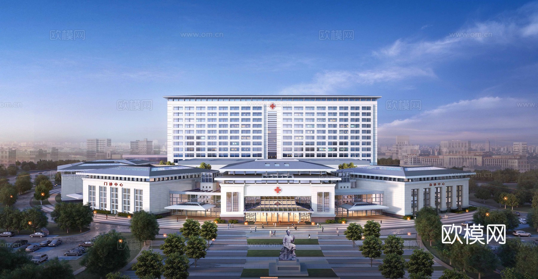 现代医院su模型下载