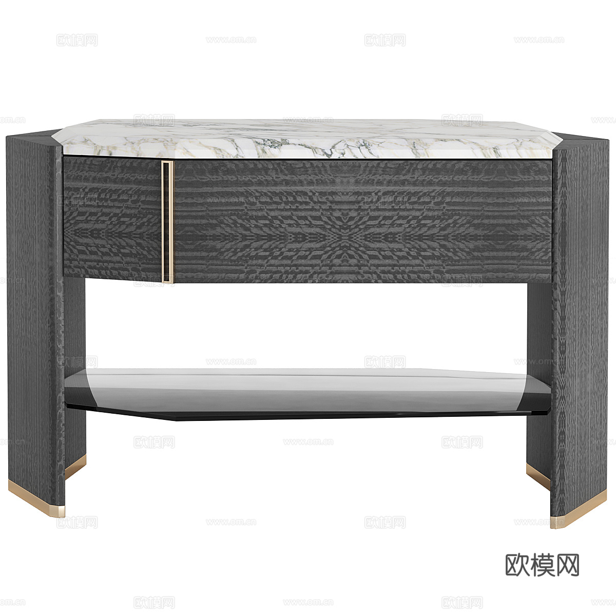 现代意式轻奢大理石床头柜3d模型