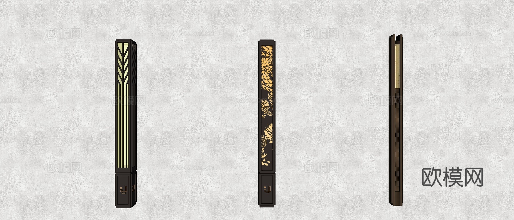 新中式景观灯su模型下载