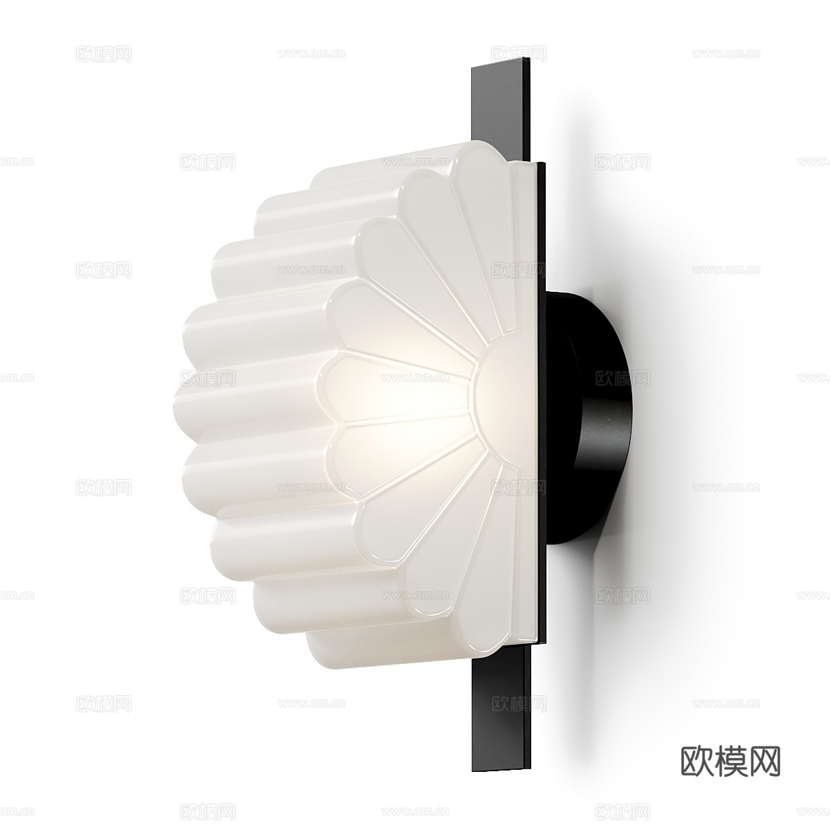 现代意式极简金属玻璃壁灯3d模型