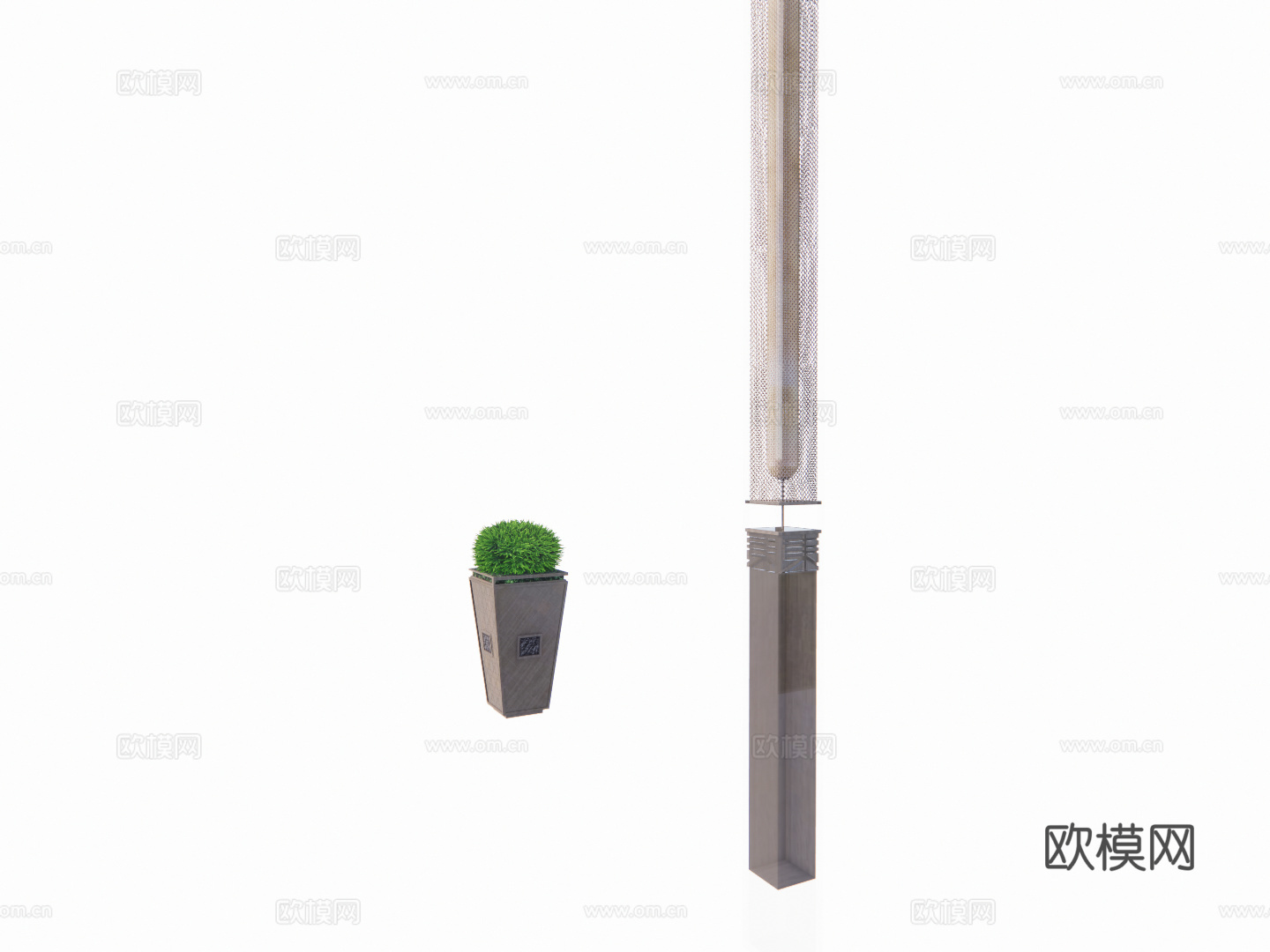 新中式户外灯景观小品su模型下载