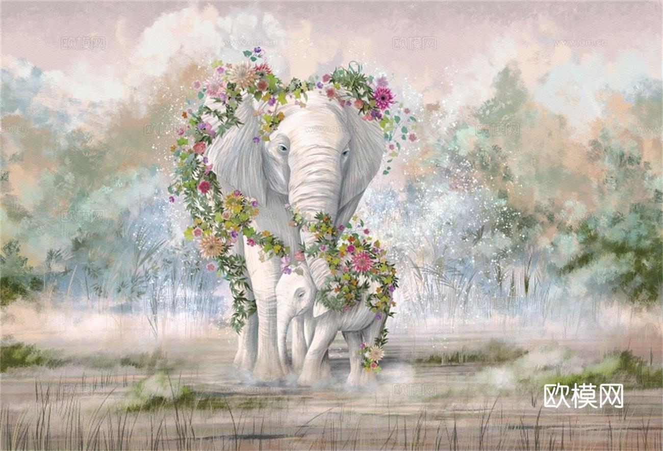 热带雨林植物装饰画壁画