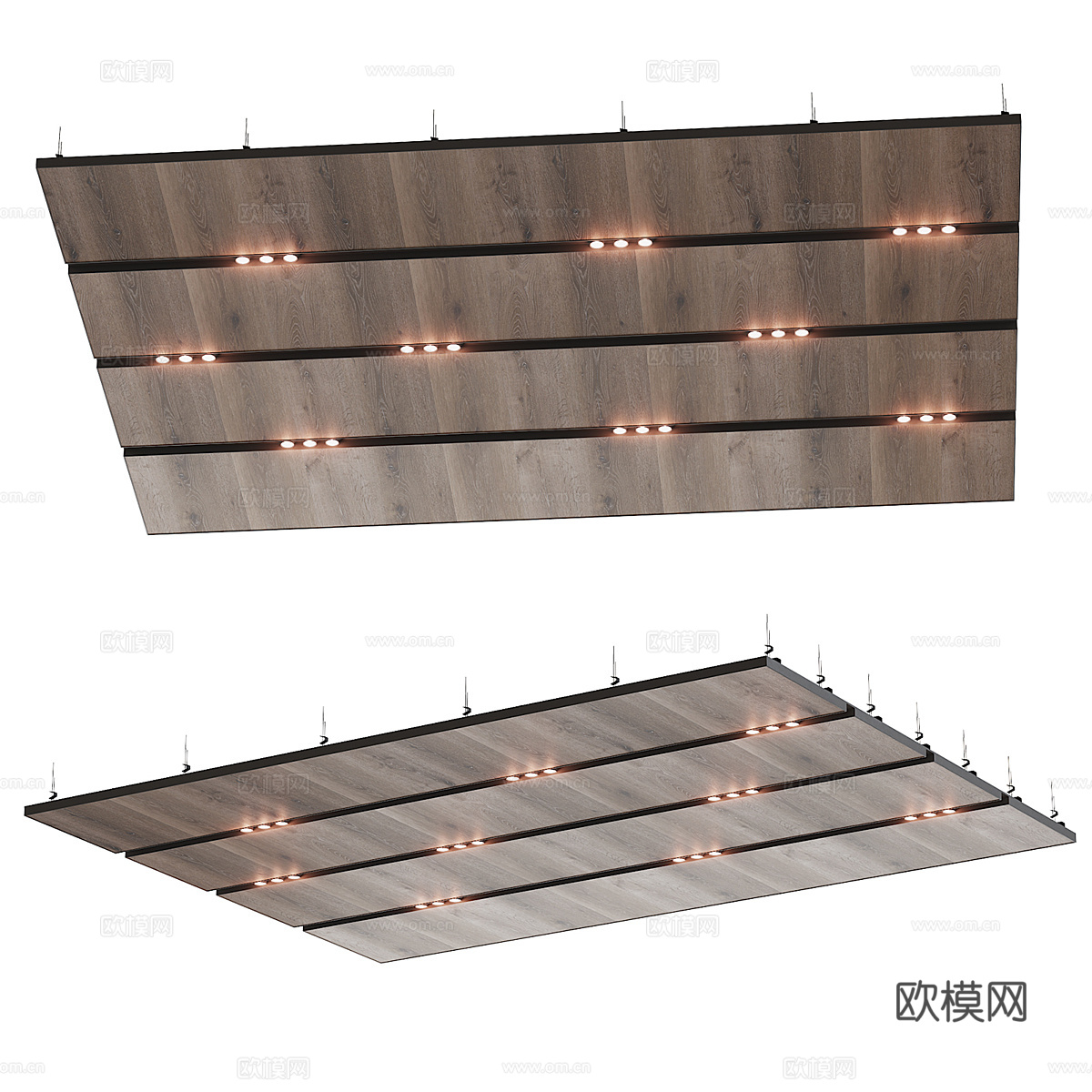 现代意式木质天花吊顶3d模型