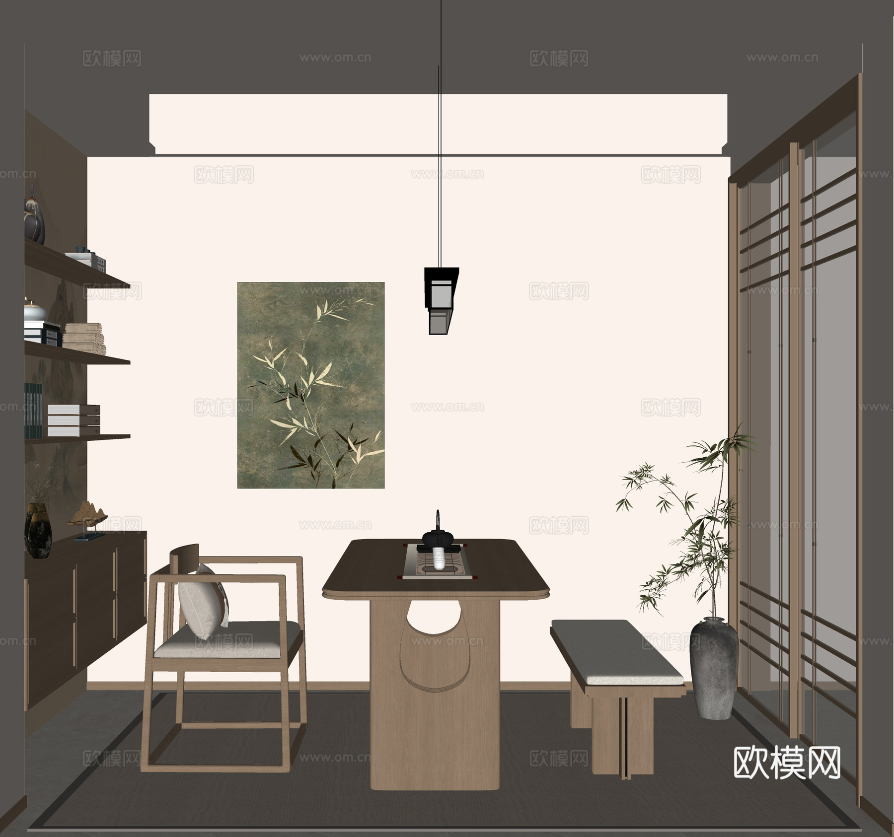 宋式茶室su模型