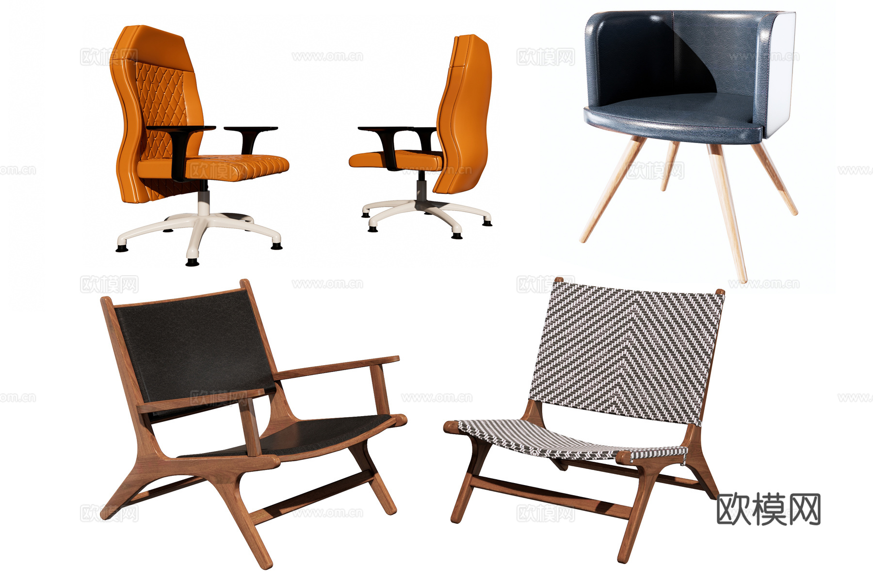 现代布艺休闲椅su模型下载下载（渲染图1）