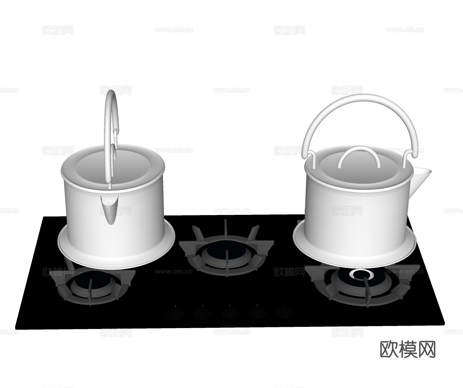 现代燃气灶汤锅su模型下载