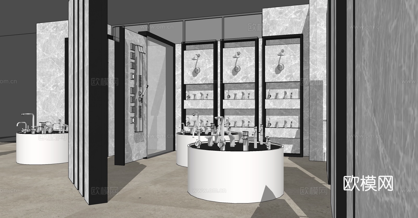 现代五金店商场展厅su模型下载