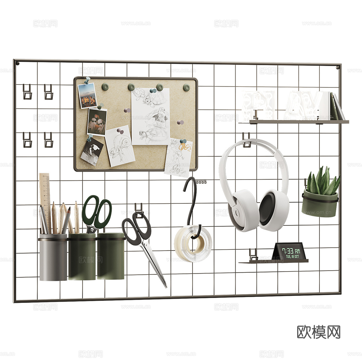 现代儿童房墙饰挂件3d模型