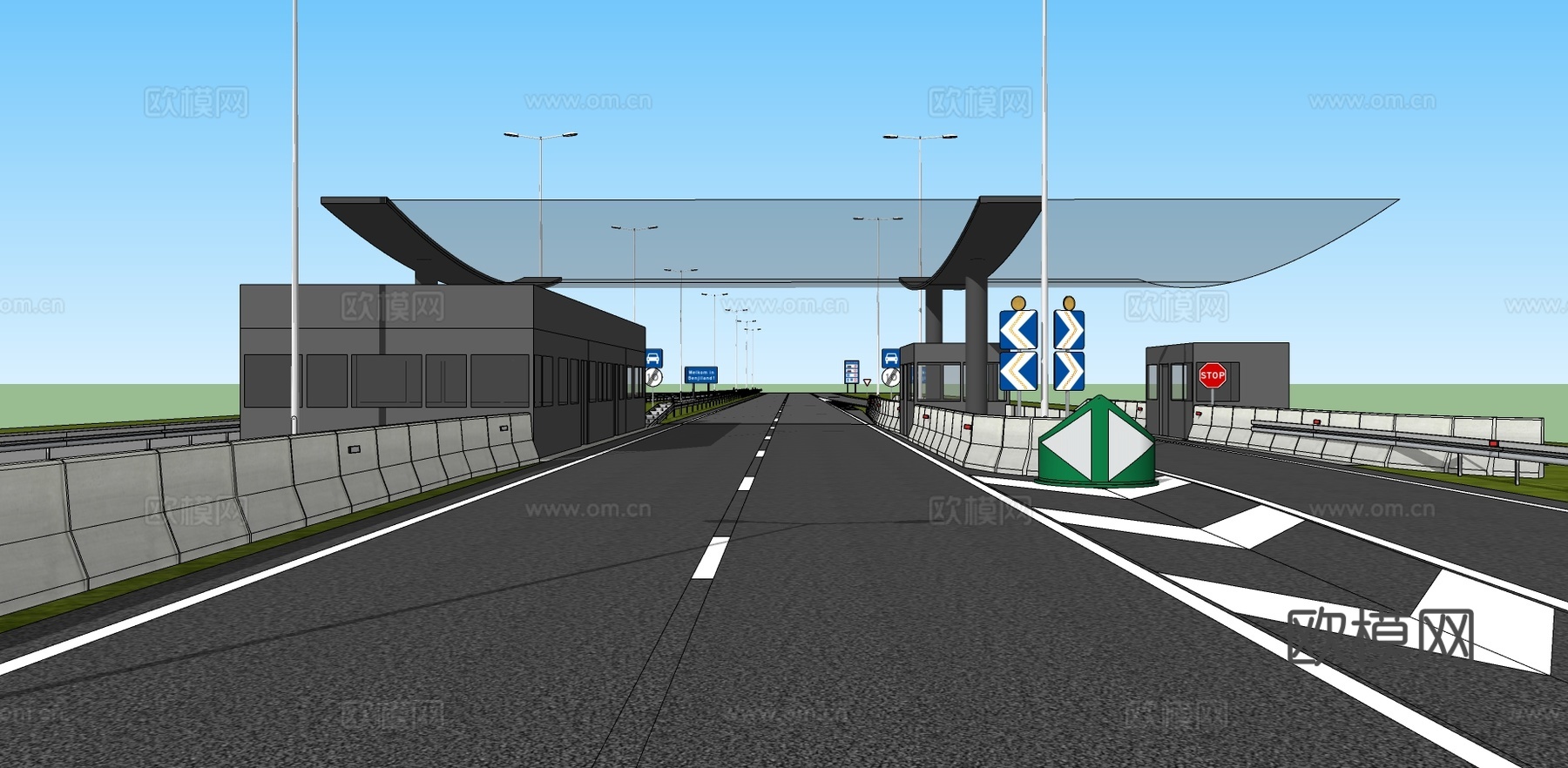 现代高速公路su模型下载
