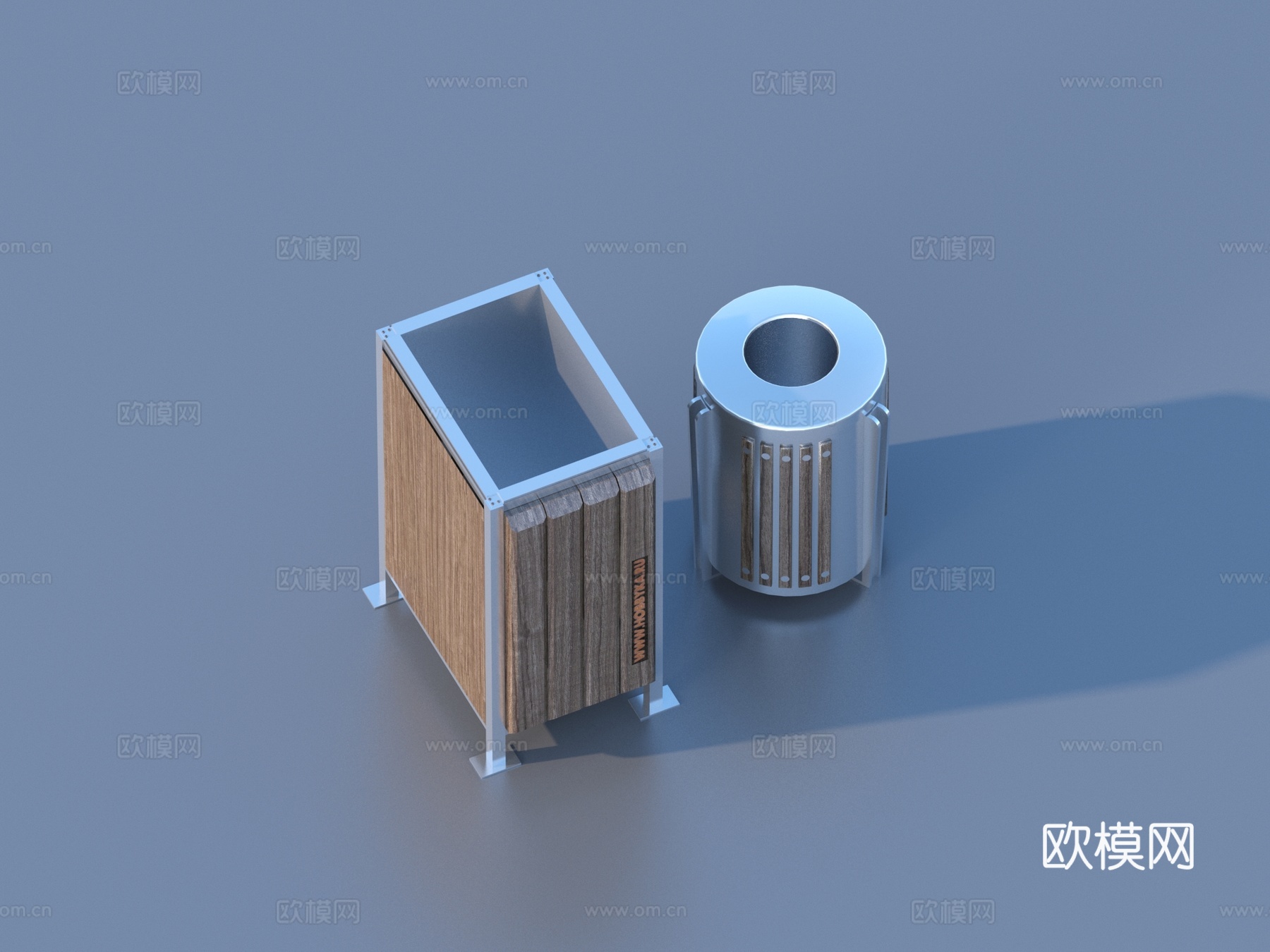 回收桶 垃圾桶 小品3d模型