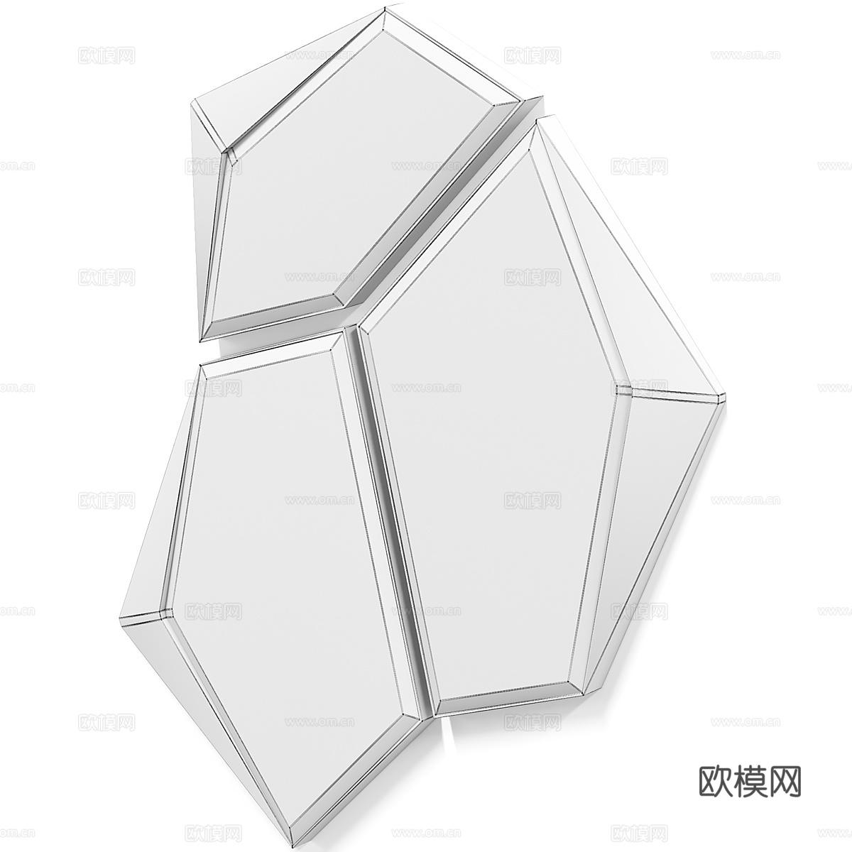 现代意式轻奢装饰镜子3d模型