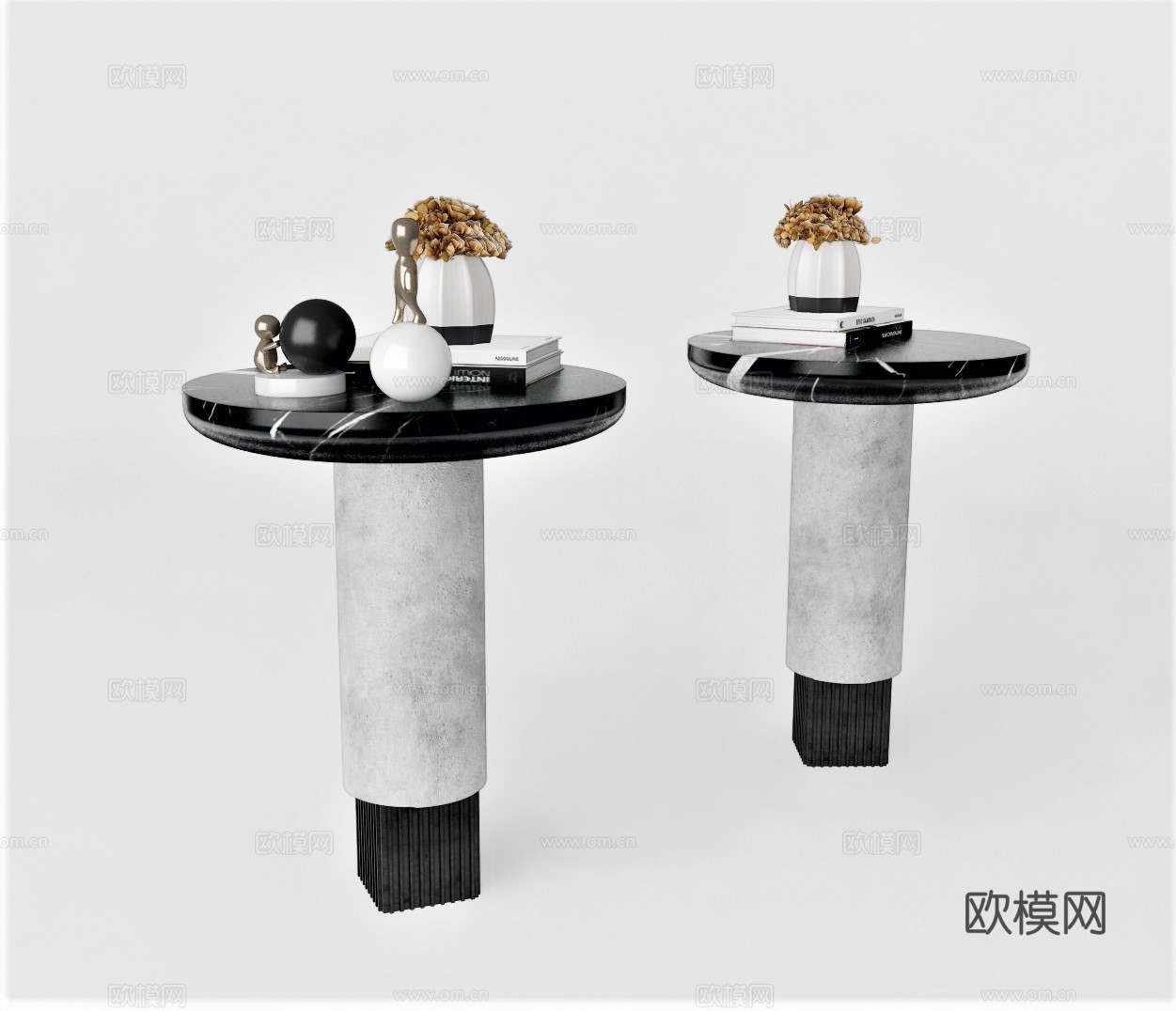 现代轻奢圆几su模型下载