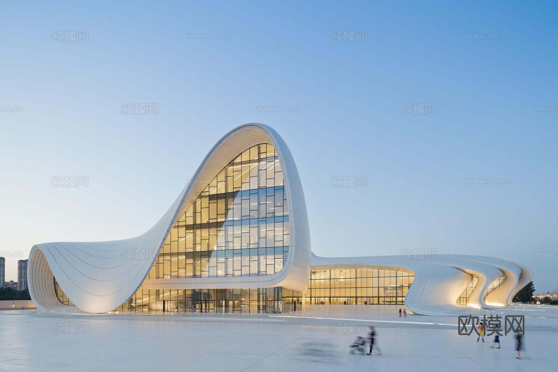 现代展览馆建筑外观su模型下载
