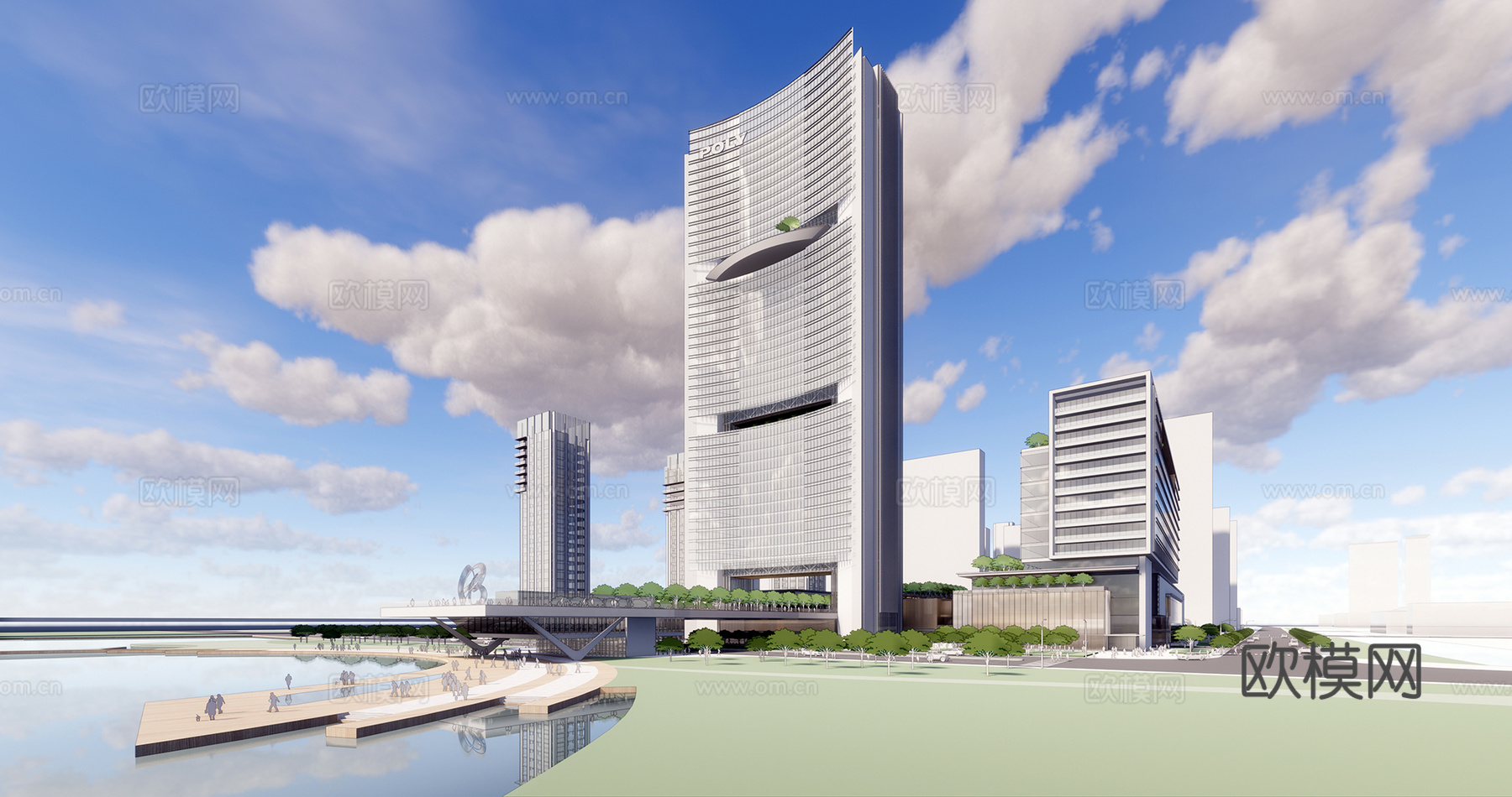 现代商业综合楼su模型下载