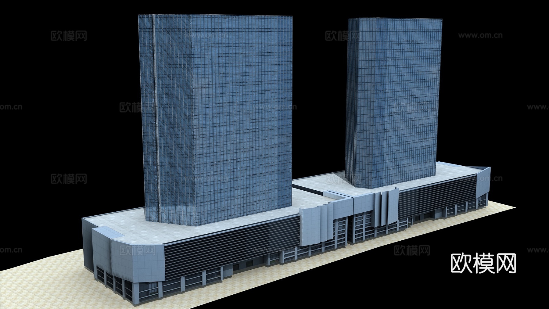 现代办公楼建筑外观su模型下载