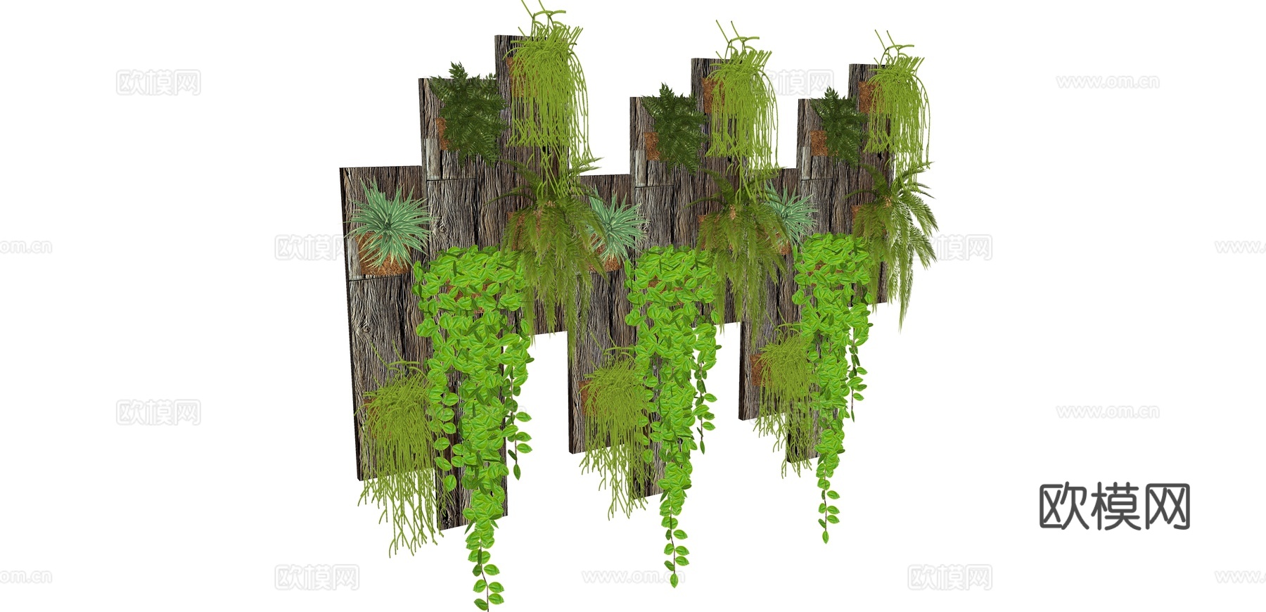 现代植物墙su模型下载