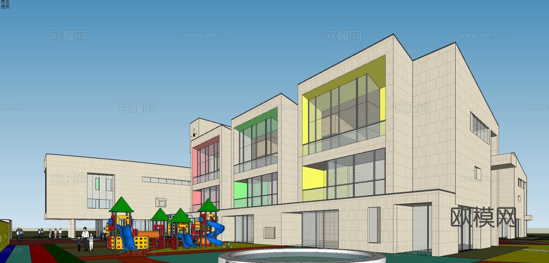 现代幼儿园su模型下载下载（渲染图3）