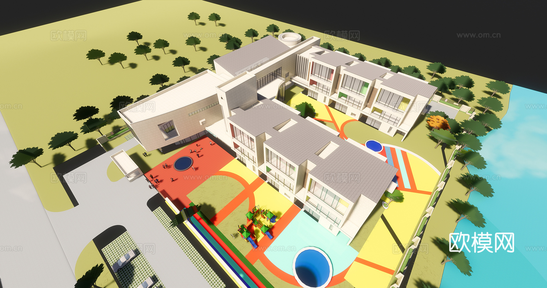 现代幼儿园su模型下载下载（渲染图7）