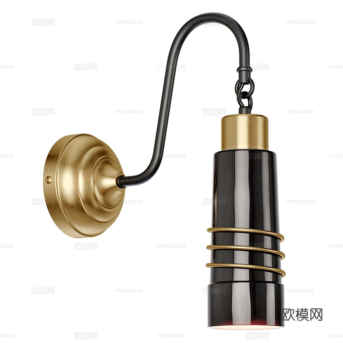 现代轻奢金属装饰壁灯3d模型