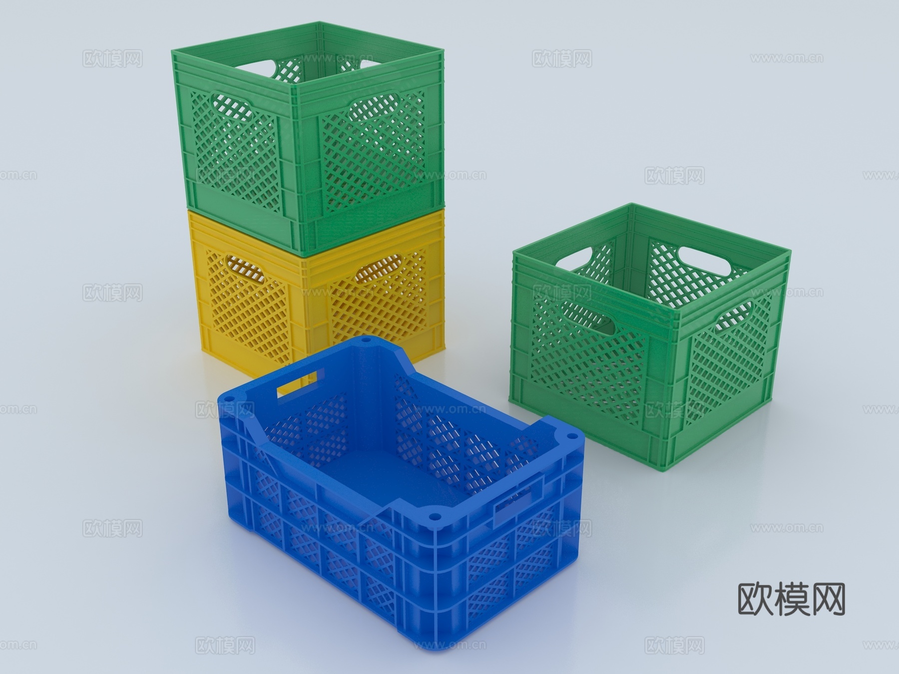 塑料筐 水果筐 水果篮  菜篮子3d模型