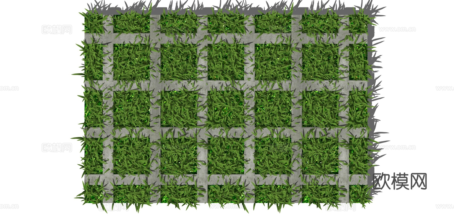 现代绿植墙su模型下载
