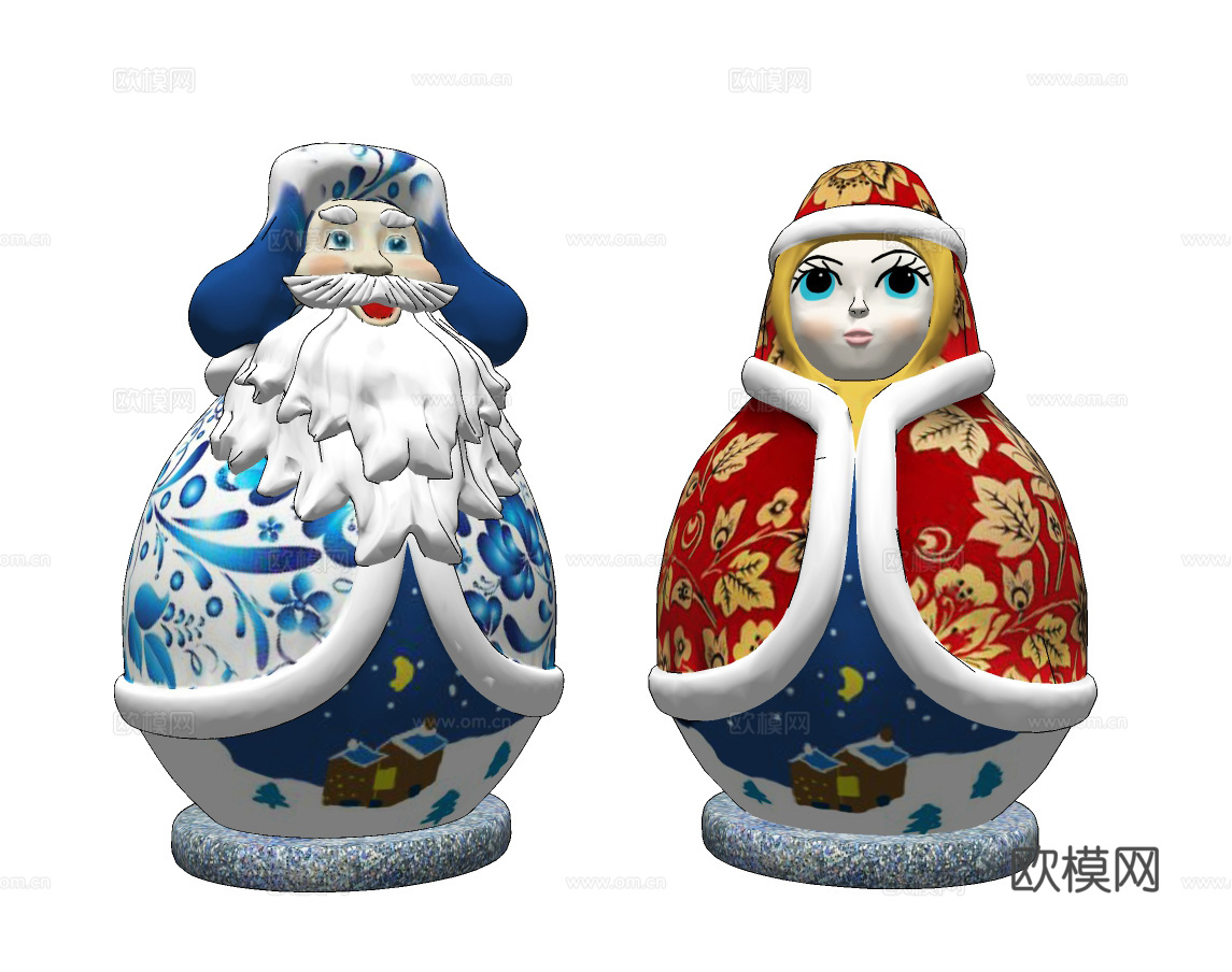 欧式人物雕塑摆件su模型下载
