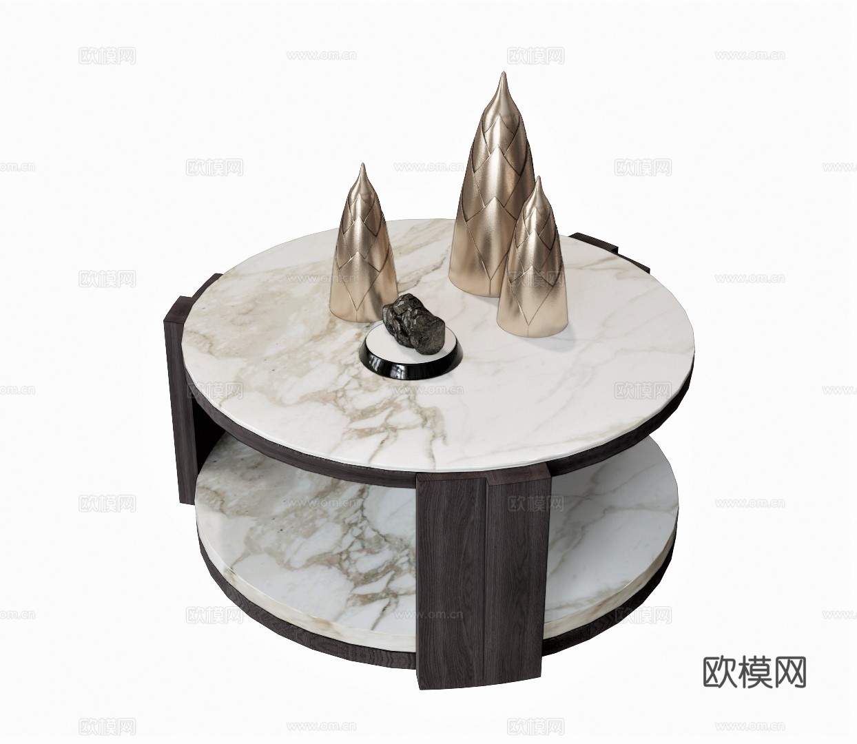 现代大理石茶几su模型下载