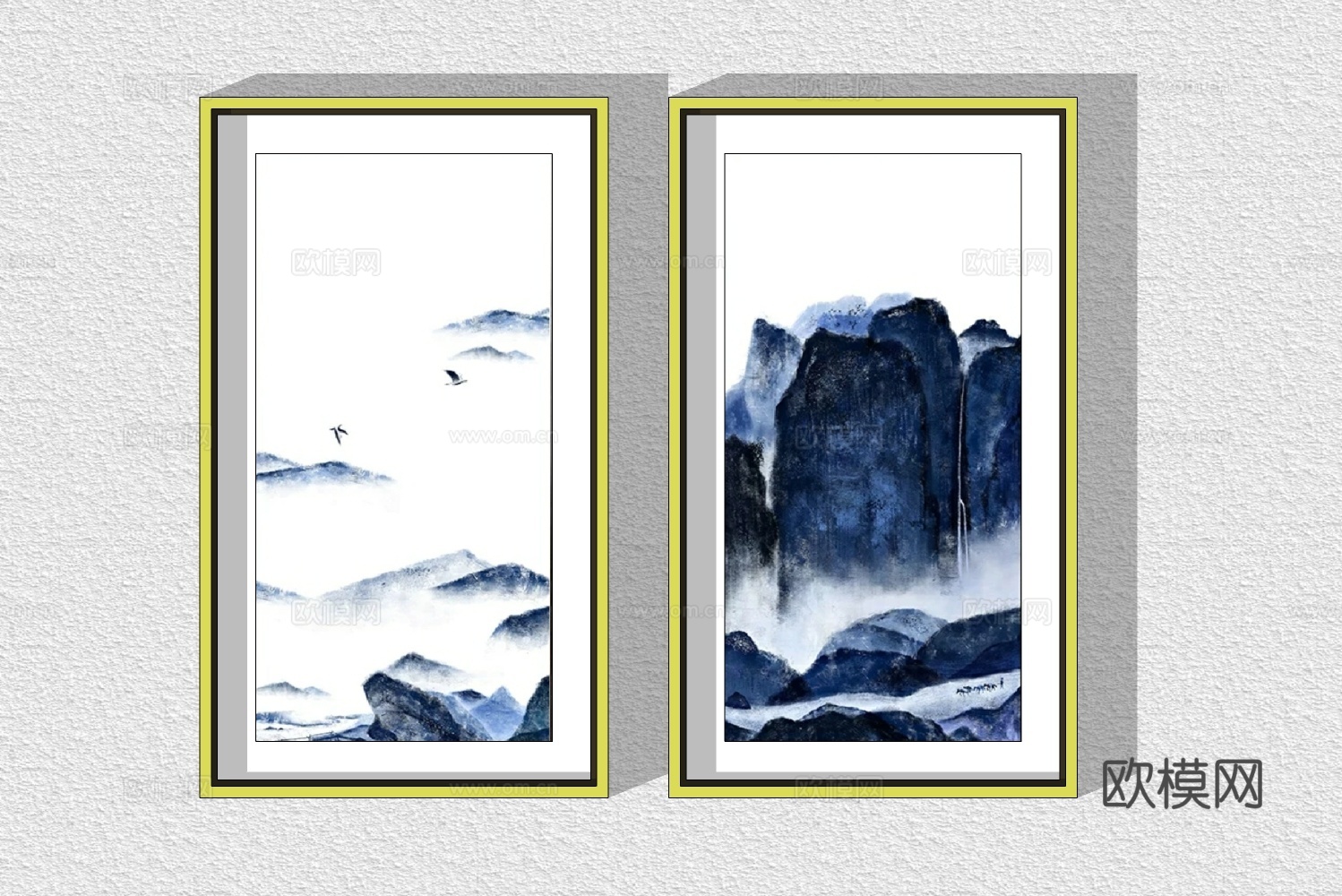 新中式装饰画su模型下载