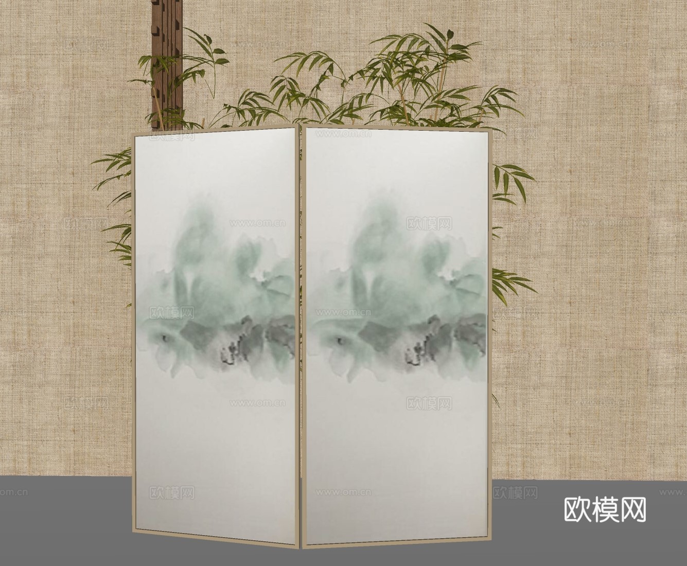 现代屏风隔断su模型下载