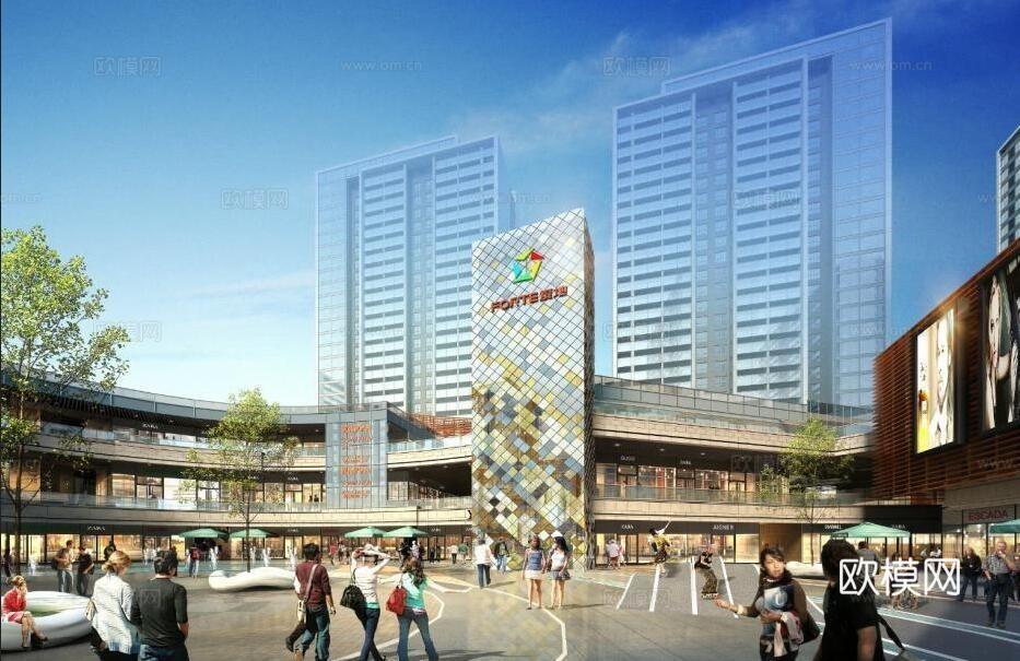 现代商业综合体su模型下载
