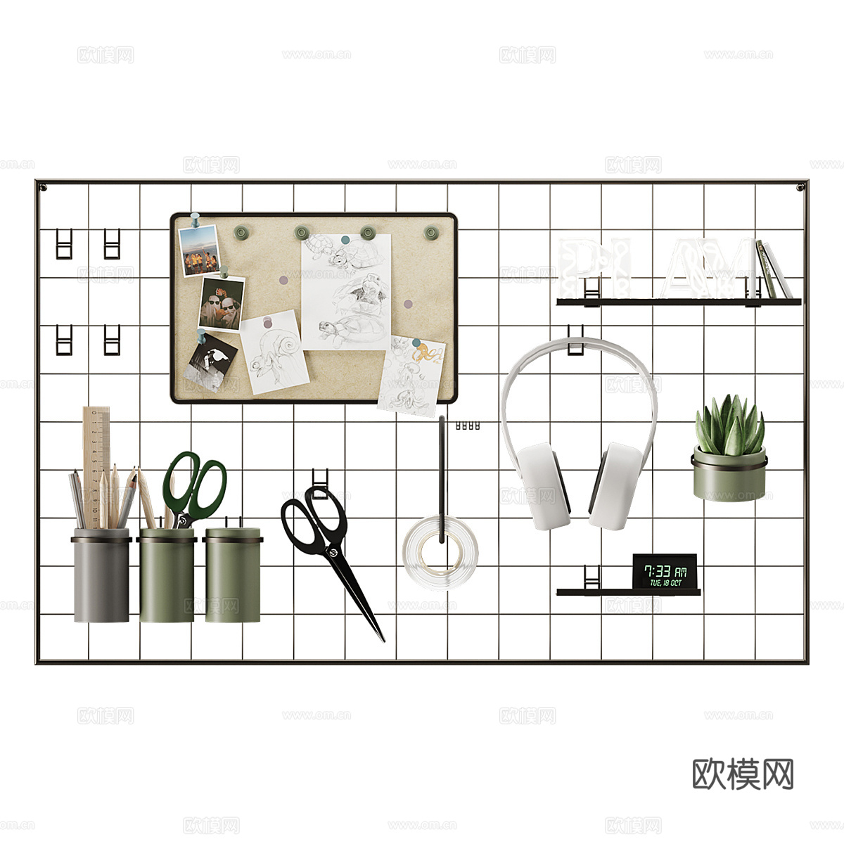 现代儿童房墙饰挂件3d模型