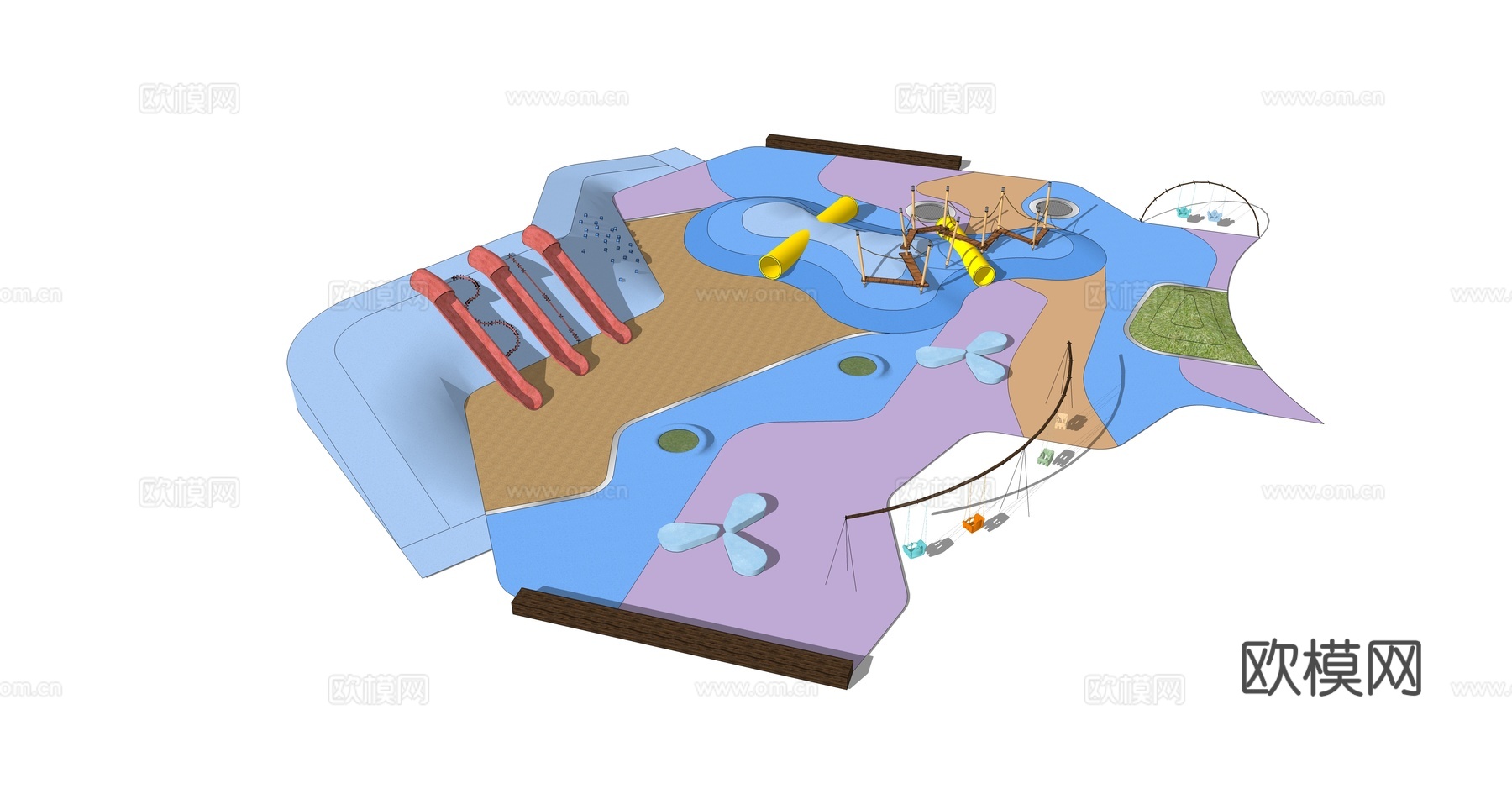 现代儿童游乐场su模型下载下载
